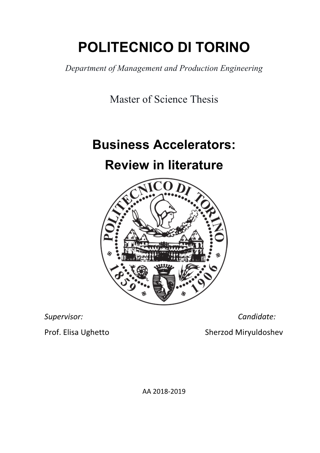 Business Accelerators: Review in Literature