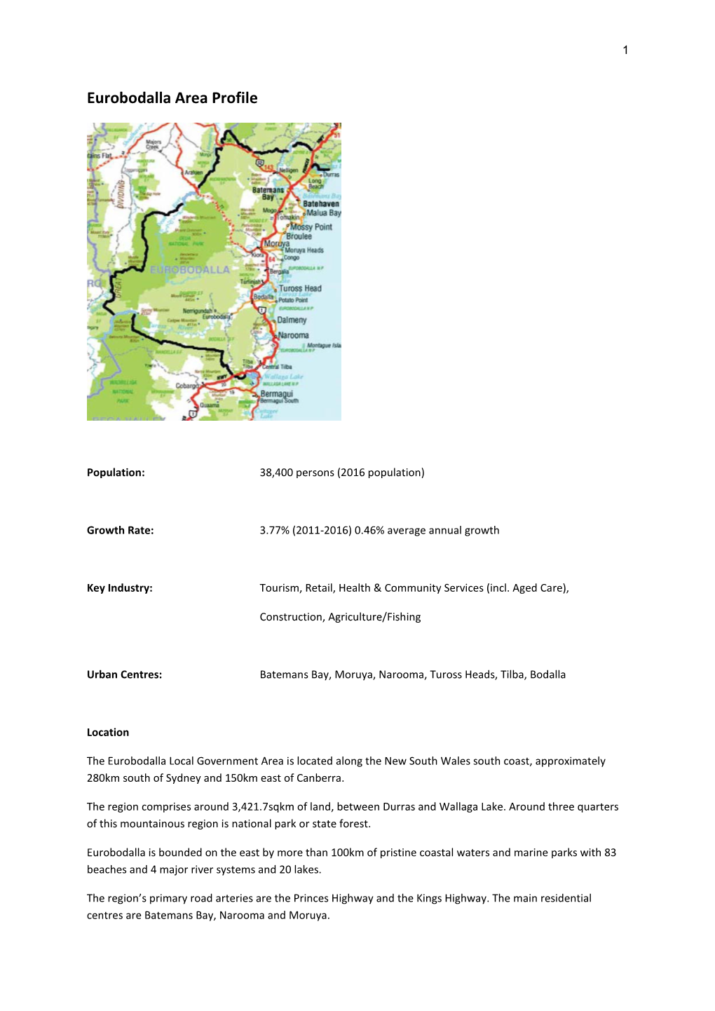 Eurobodalla Area Profile