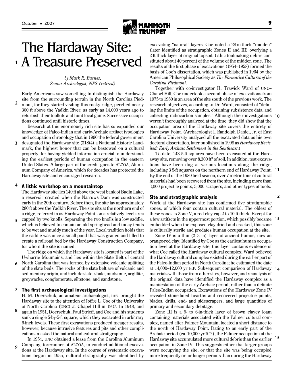 The Hardaway Site: (Later Identified As Stratigraphic Zones II and III) Overlying a 2-Ft-Thick Layer of Original Topsoil