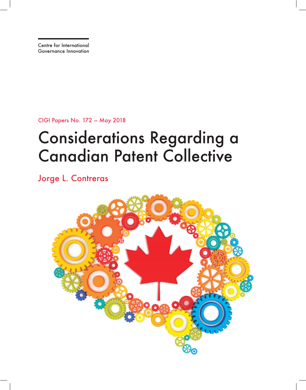 Considerations Regarding a Canadian Patent Collective