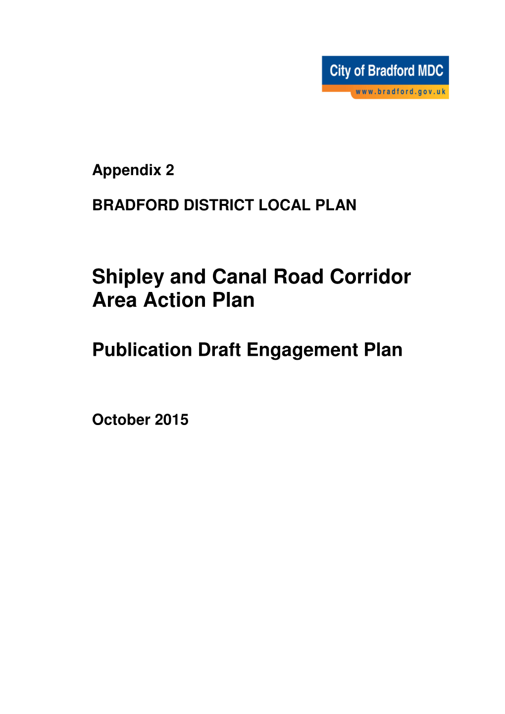 Shipley and Canal Road Corridor Area Action Plan