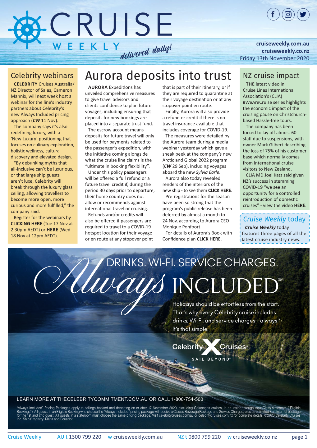 Aurora Deposits Into Trust