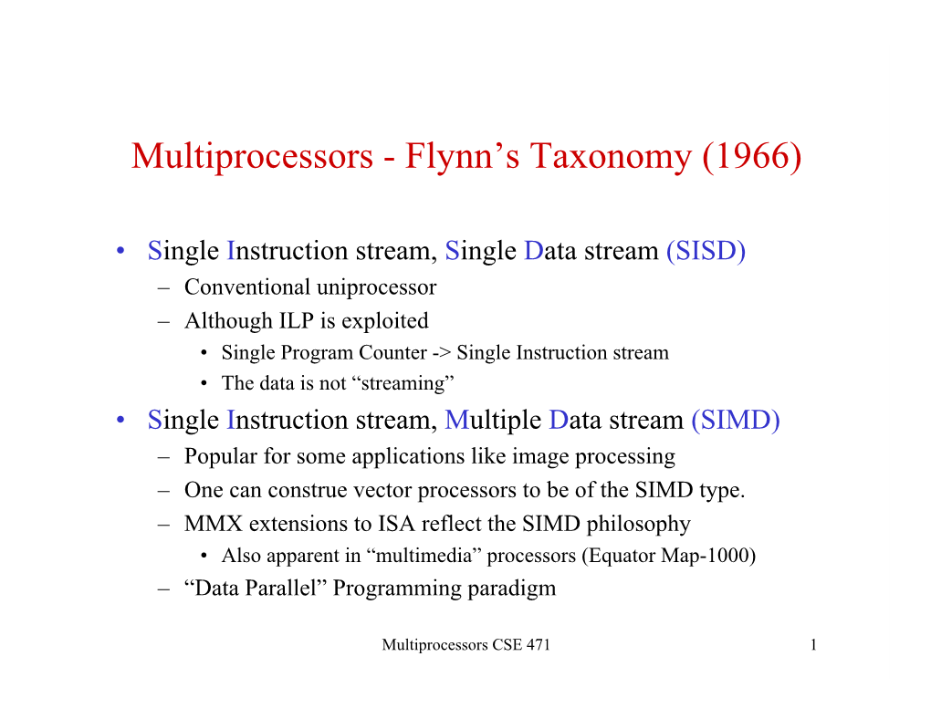 Flynn's Taxonomy