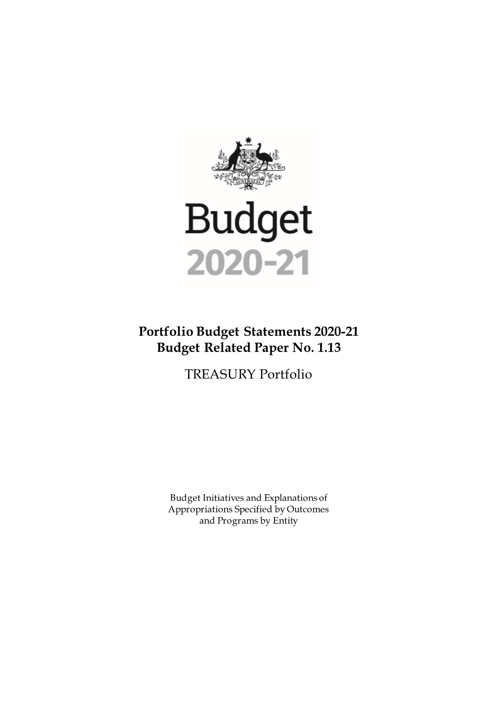 Portfolio Budget Statements 2020-21 Budget Related Paper No