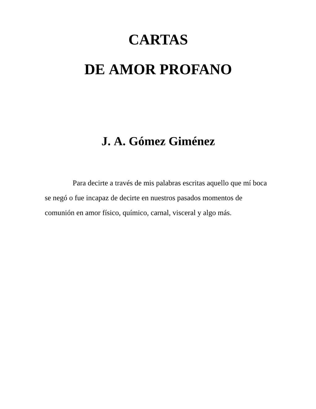 Cartas De Amor Profano