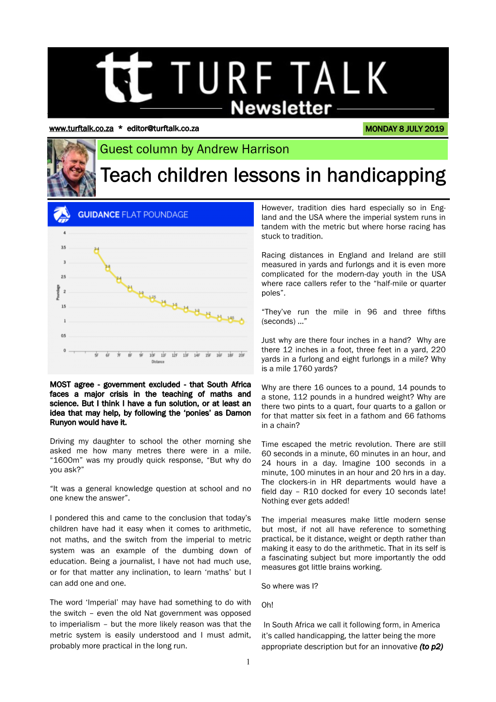 Teach Children Lessons in Handicapping