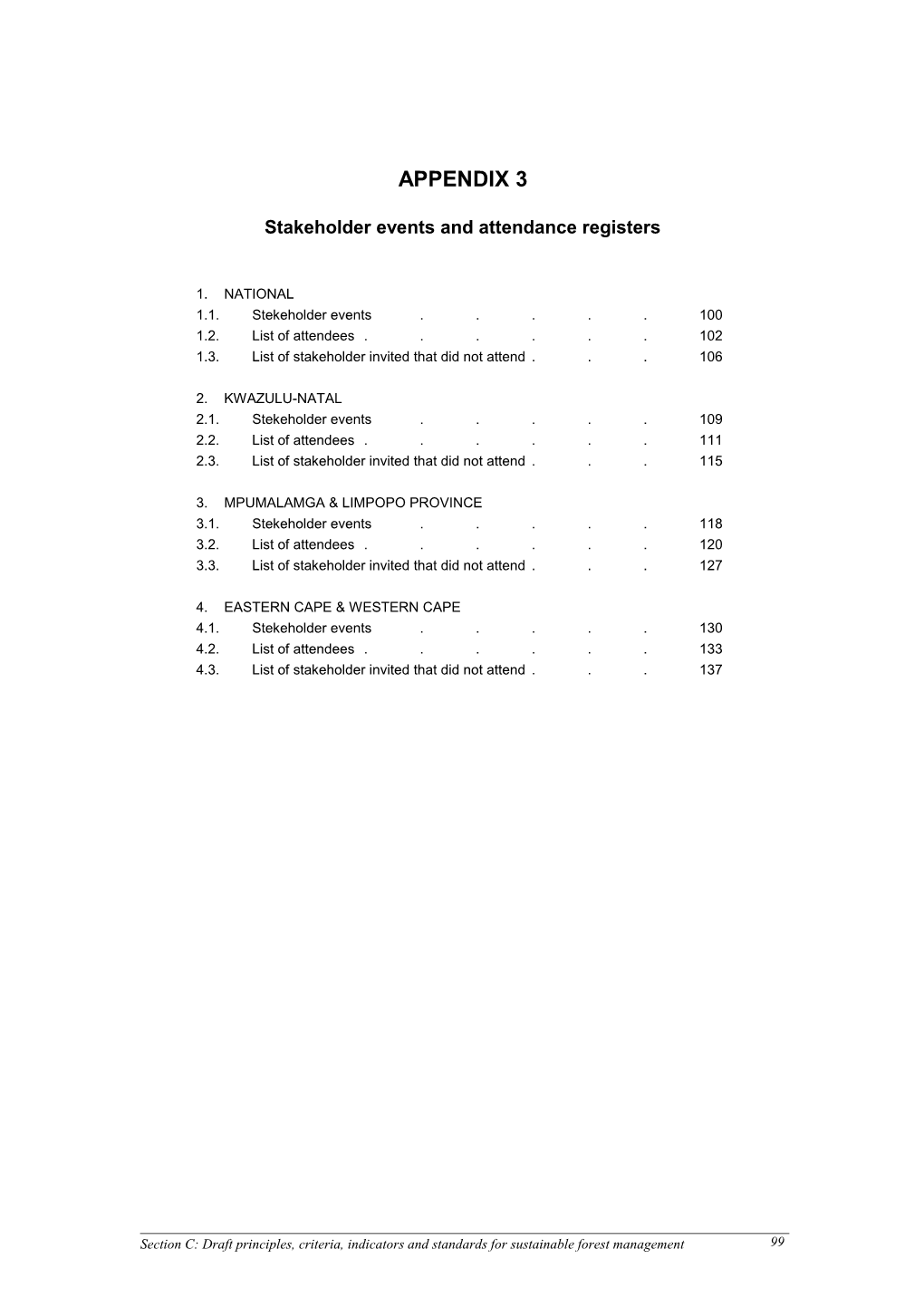 Stakeholder Events and Attendance Registers