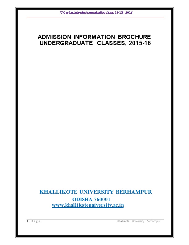 Admission Information Brochure