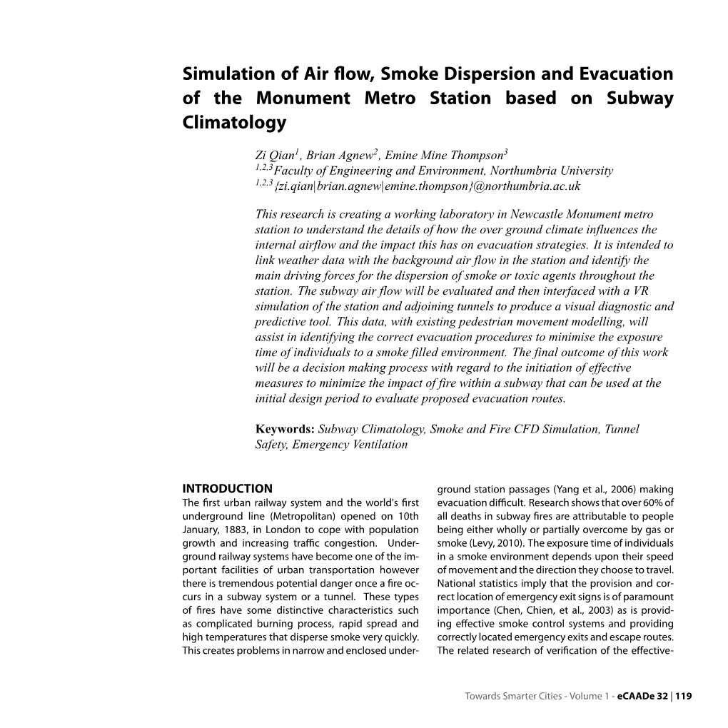 Simulation of Air Flow, Smoke Dispersion and Evacuation of The