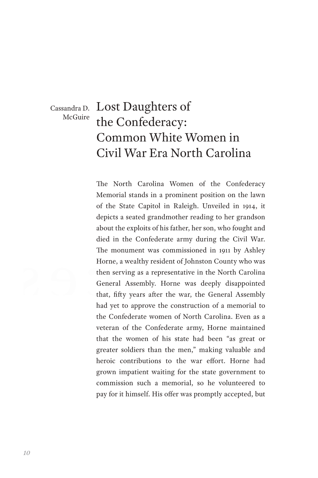 Traces of a Memorial to the Confederate Women of North Carolina