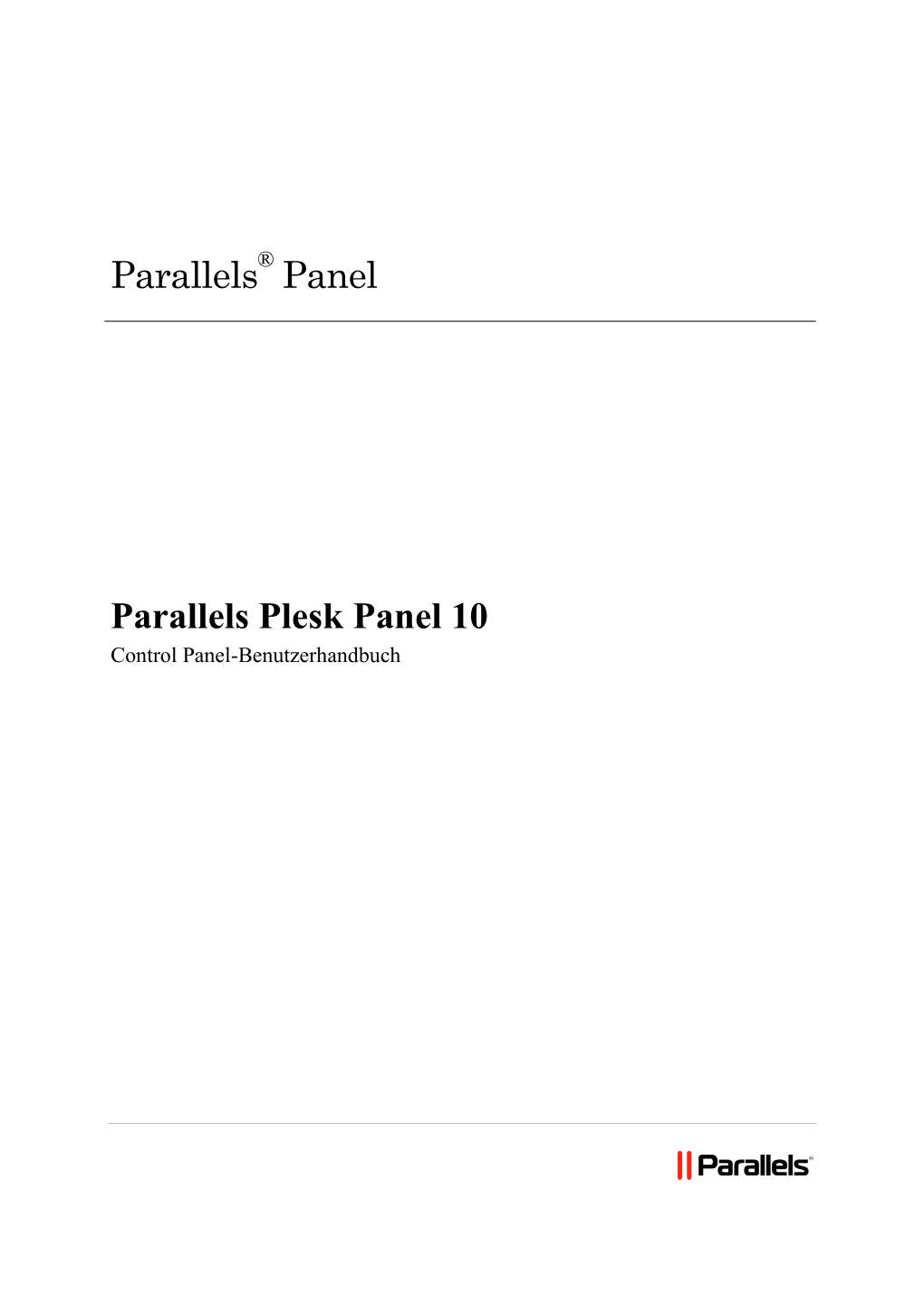 Parallels Plesk Panel 10 Control Panel-Benutzerhandbuch
