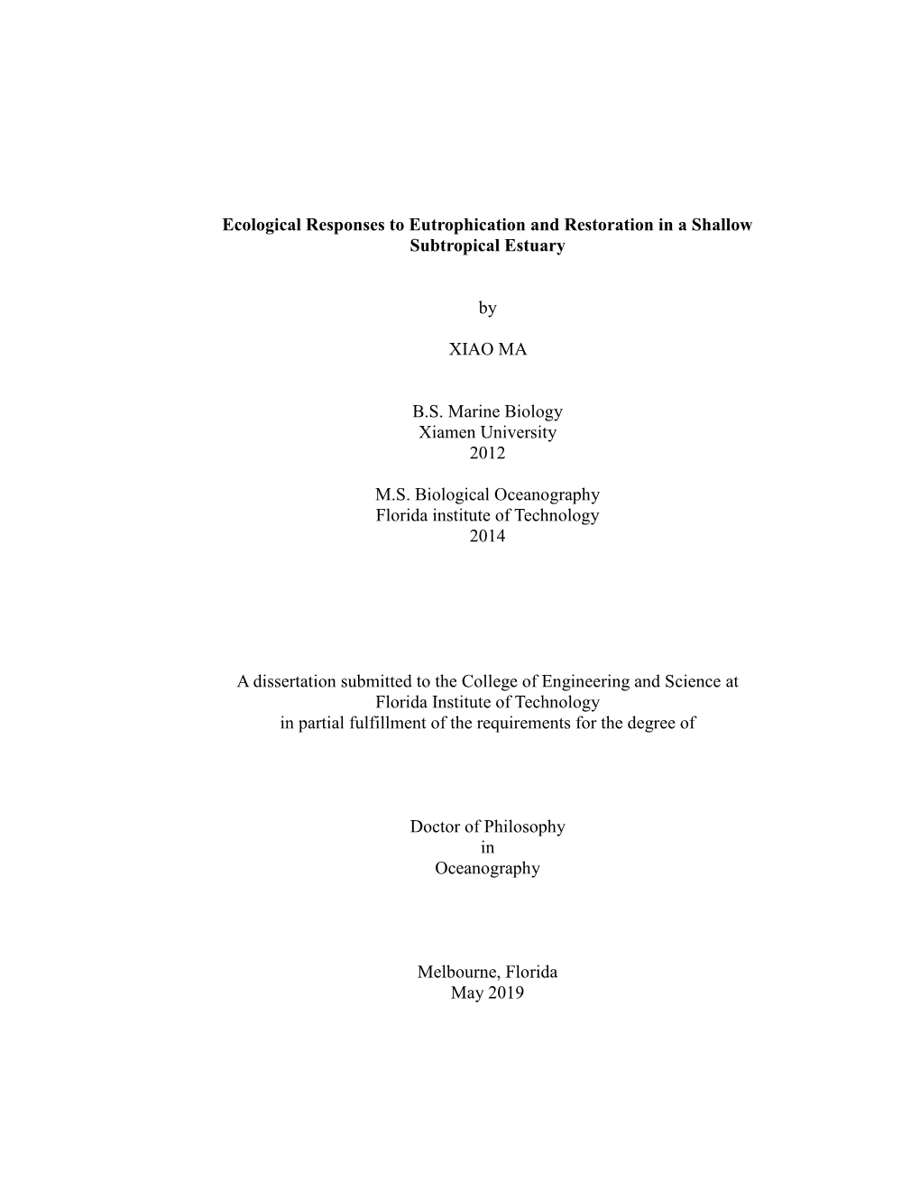 Ecological Responses to Eutrophication and Restoration in a Shallow Subtropical Estuary