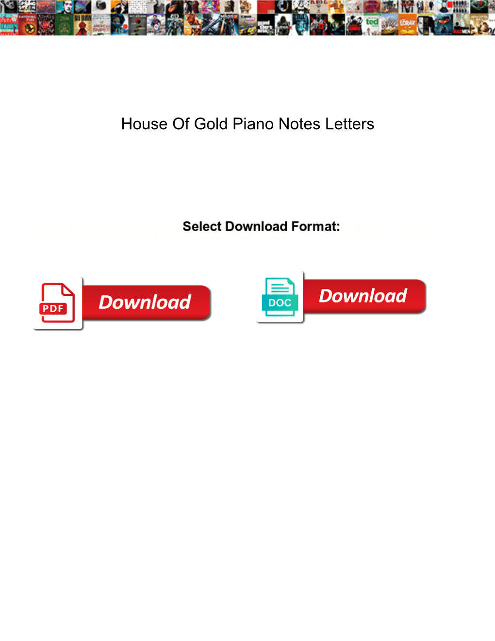 House of Gold Piano Notes Letters