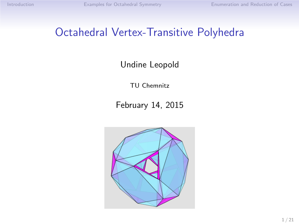 Octahedral Vertex-Transitive Polyhedra