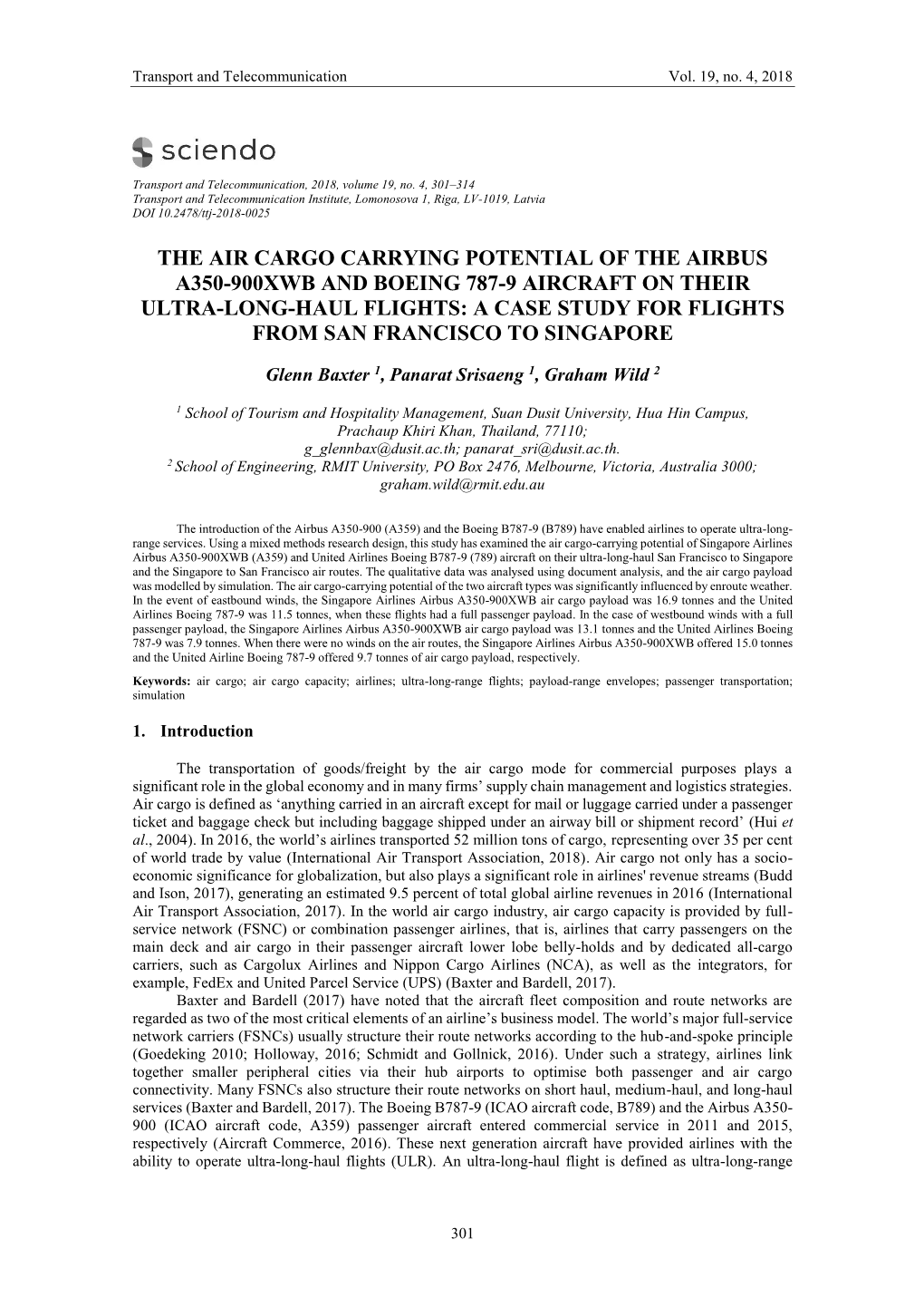 The Air Cargo Carrying Potential of the Airbus A350