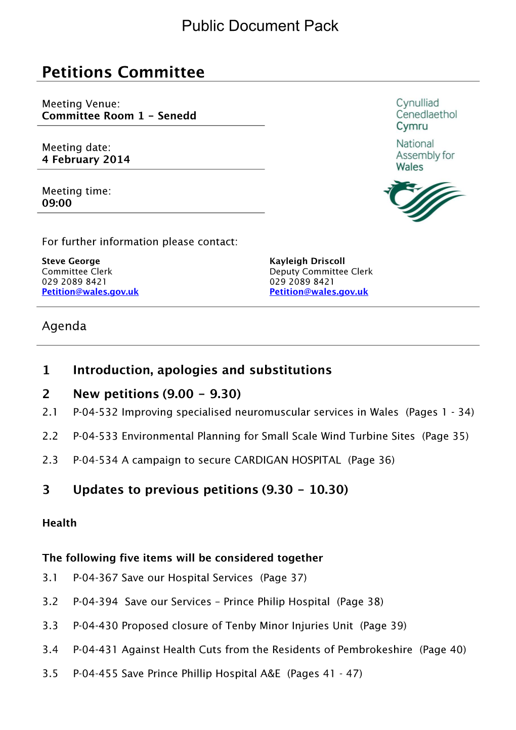 Petitions Committee Public Document Pack