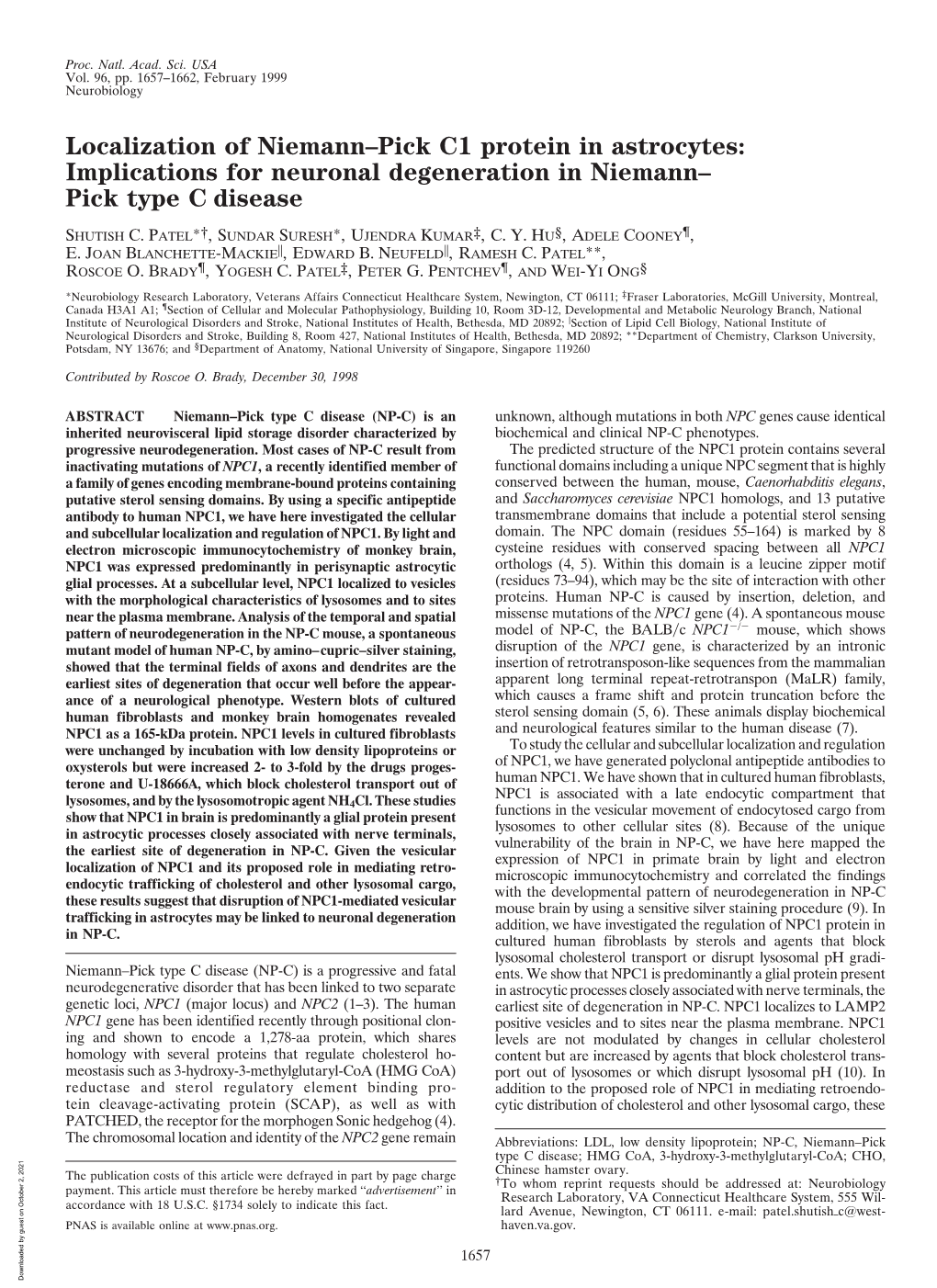 Localization of Niemann–Pick C1 Protein in Astrocytes: Implications for Neuronal Degeneration in Niemann– Pick Type C Disease