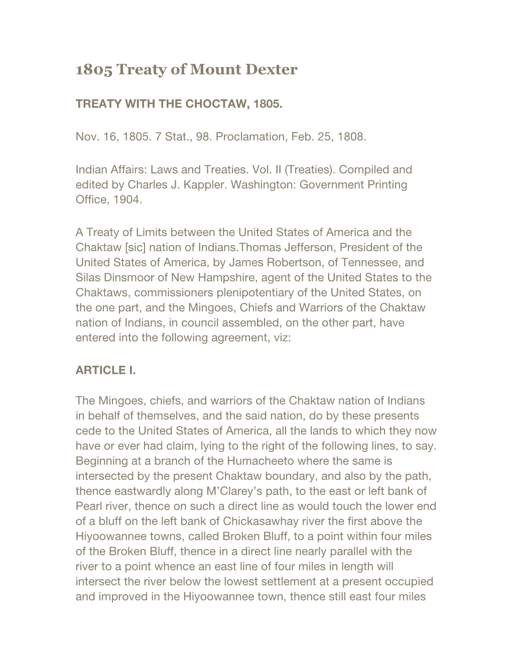 1805 Treaty of Mount Dexter