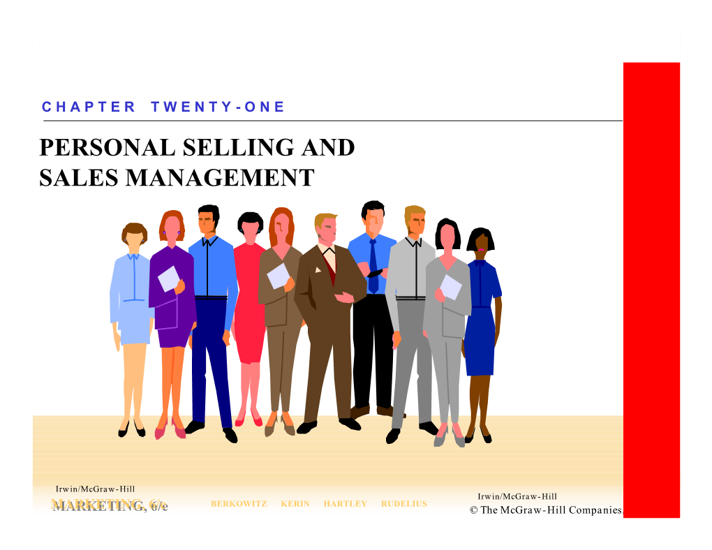 Personal Selling and Sales Management