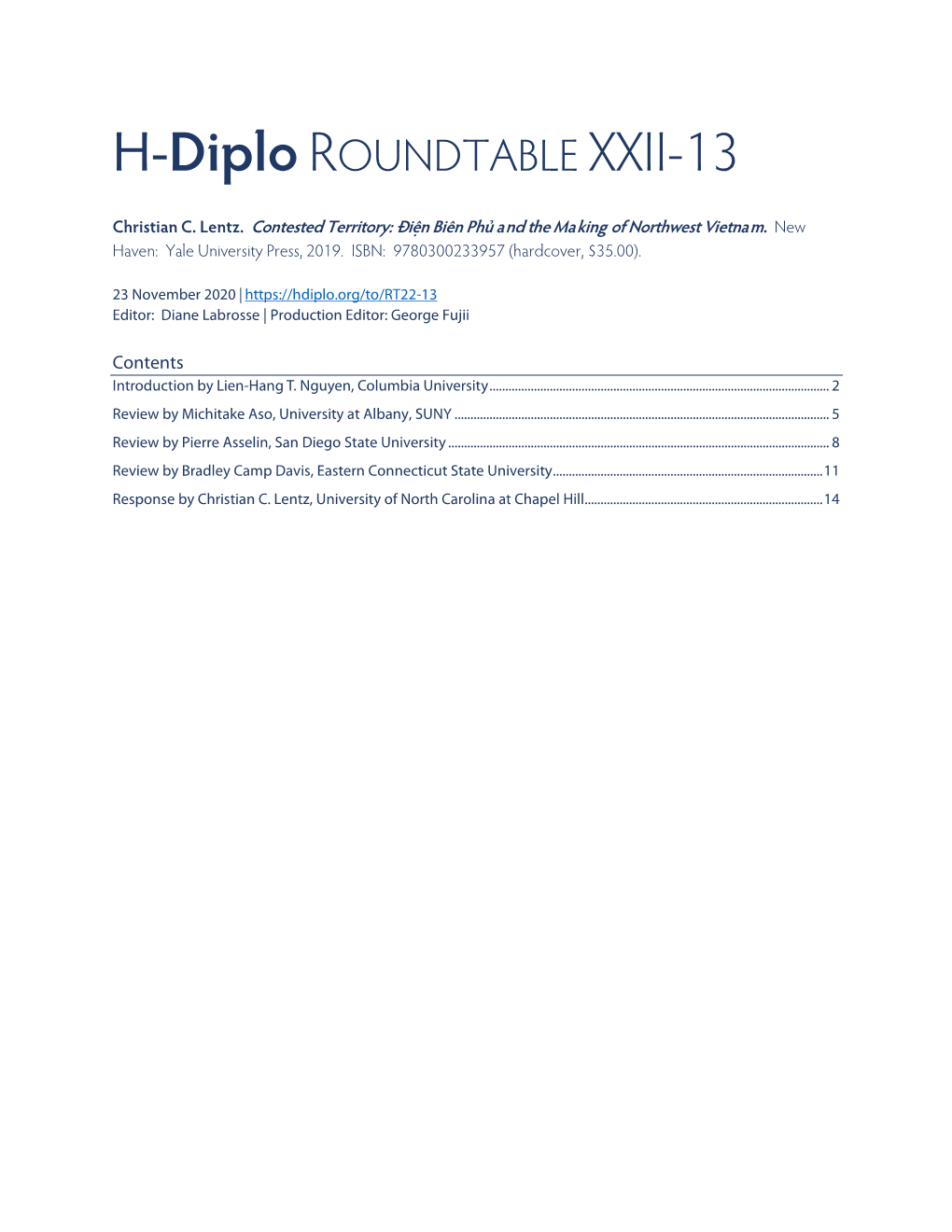 H-Diplo ROUNDTABLE XXII-13