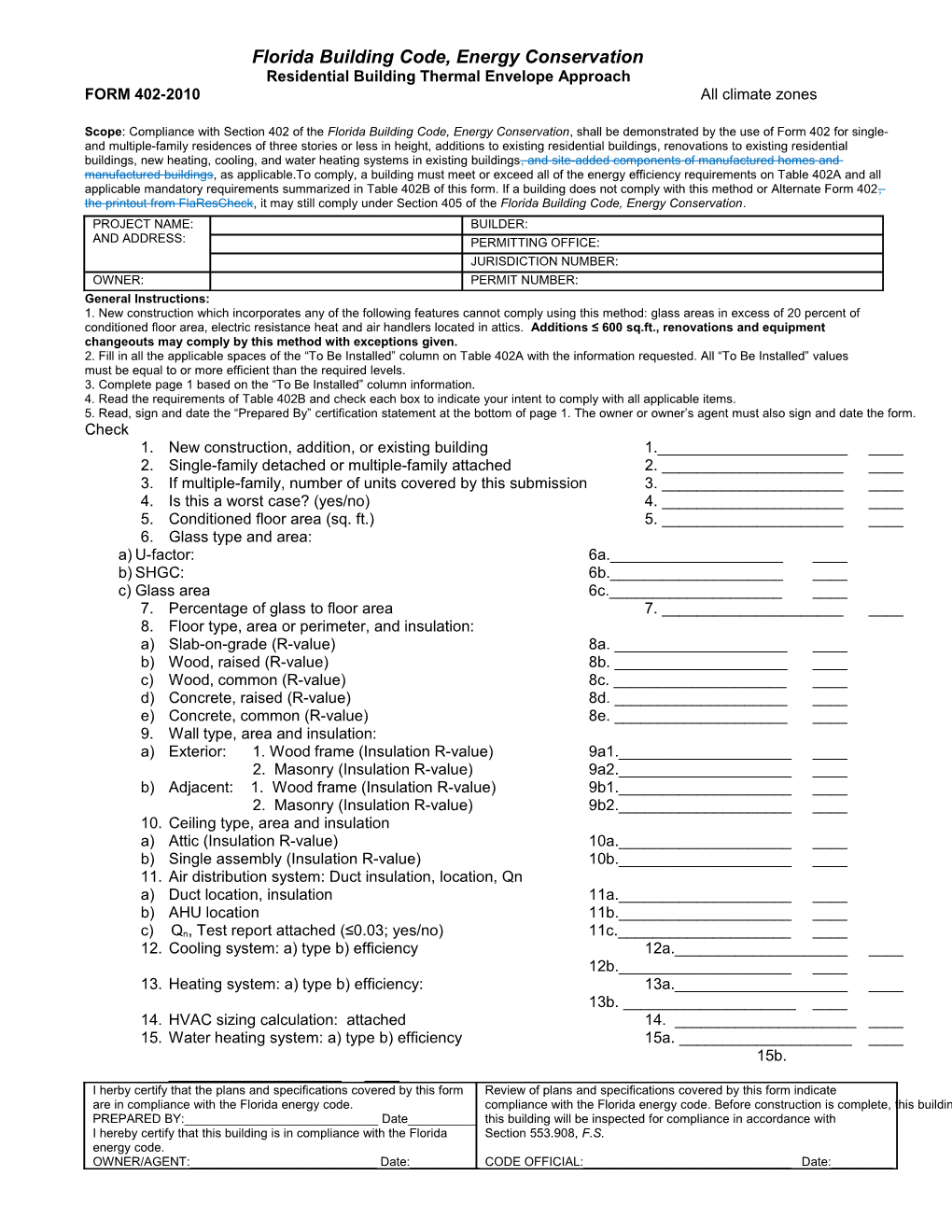 Florida Building Code, Energy Conservation