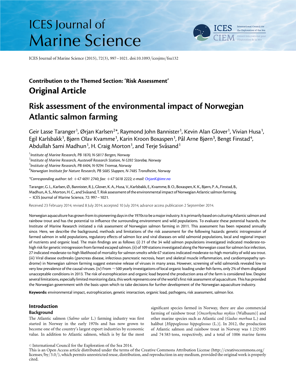 ICES Journal of Marine Science