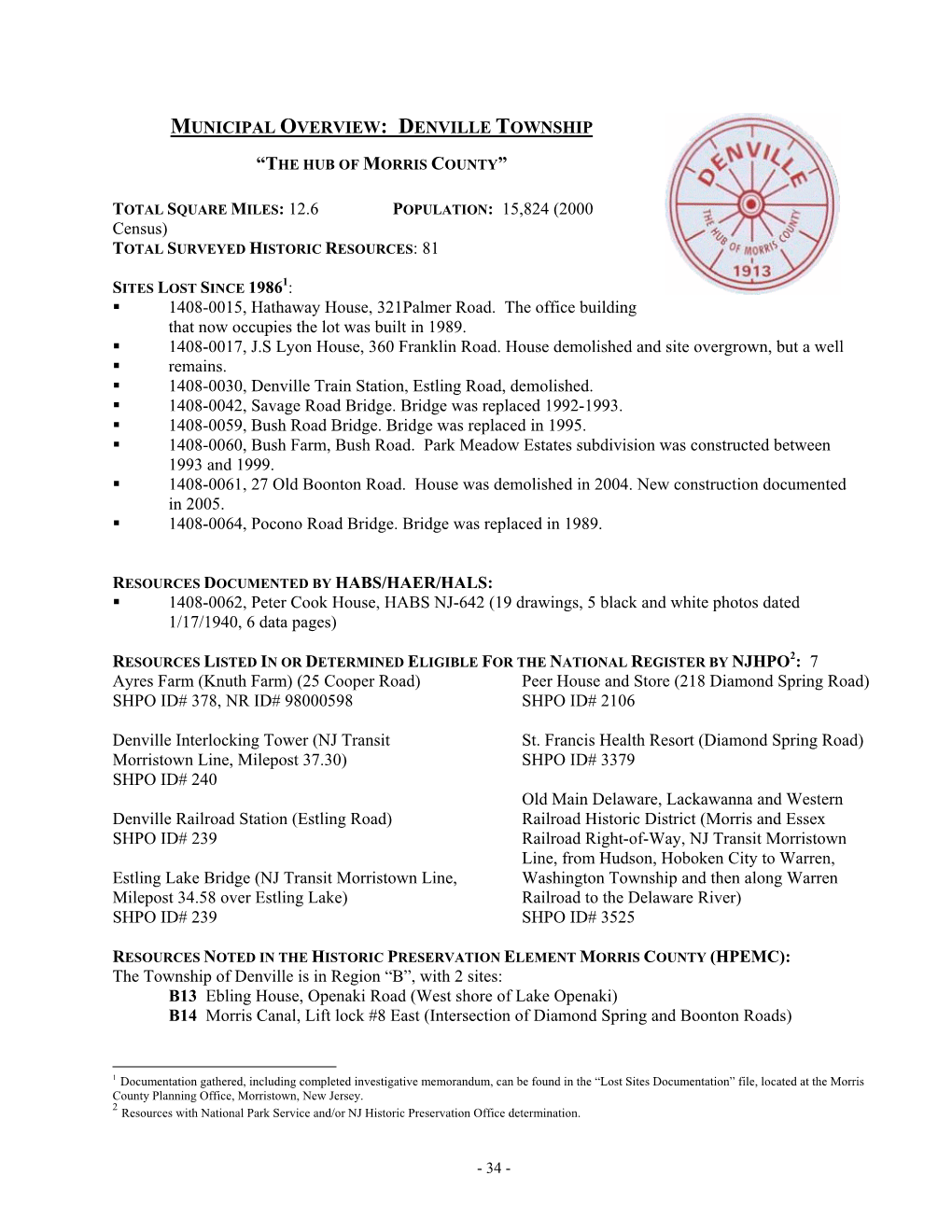 Municipal Overview: Denville Township