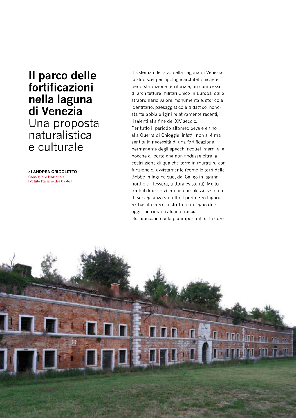 Il Parco Delle Fortificazioni Nella Laguna Di Venezia Una Proposta Naturalistica E Culturale