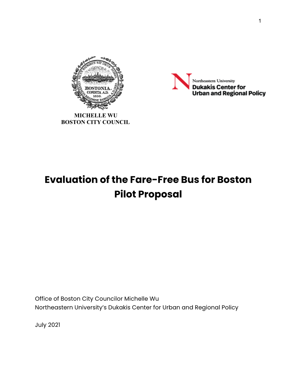 Evaluation of the Fare-Free Bus for Boston Pilot Proposal