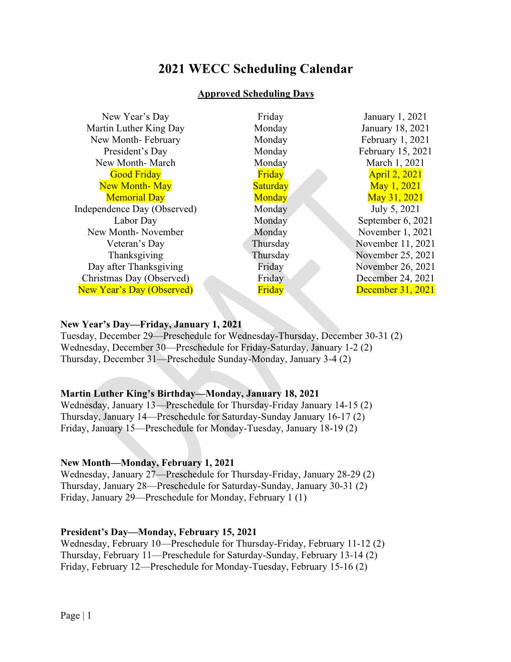 2021-WECC Preschedule Calendar Version-2 with NO Sched Mtgf