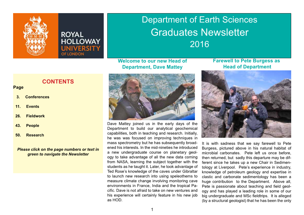 Graduates Newsletter 2016