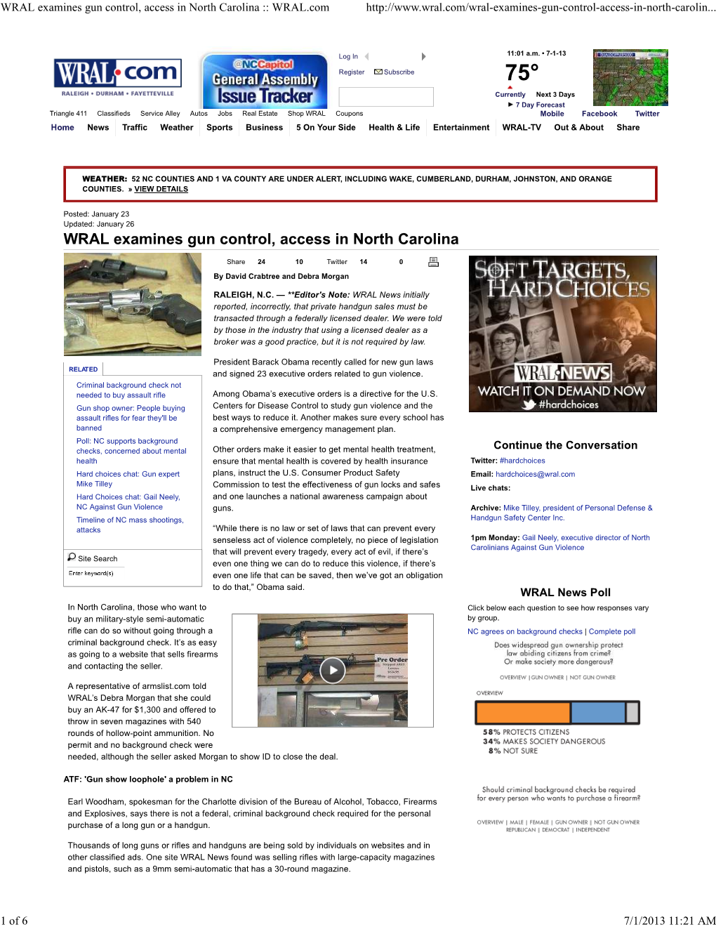 WRAL Examines Gun Control, Access in North Carolina :: WRAL.Com