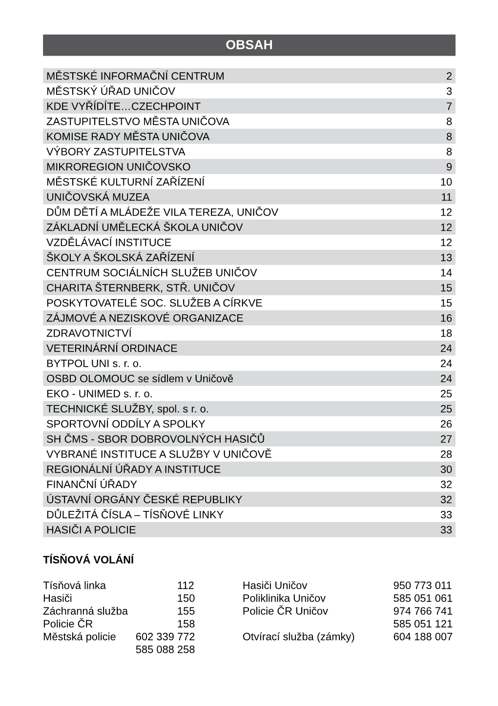 Czechpoint 7 Zastupitelstvo Města Uničova 8 Komi