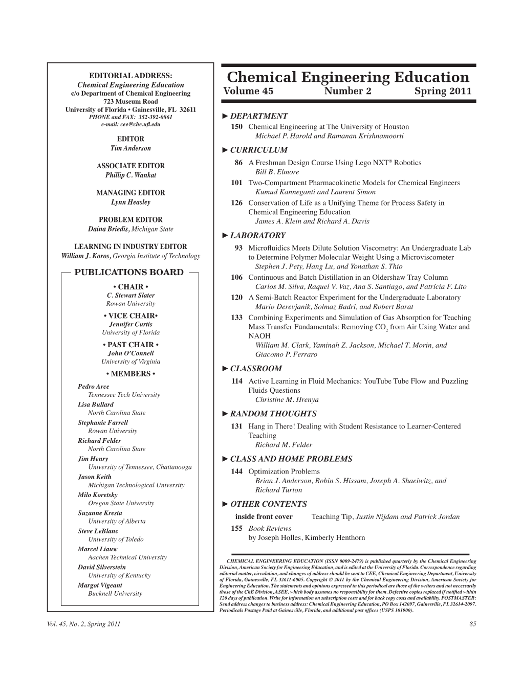 Chemical Engineering Education