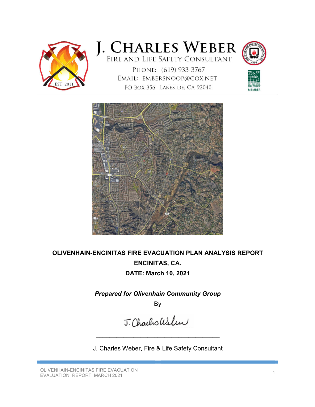 Olivenhain-Encinitas Fire Evacuation Plan Analysis Report Encinitas, Ca