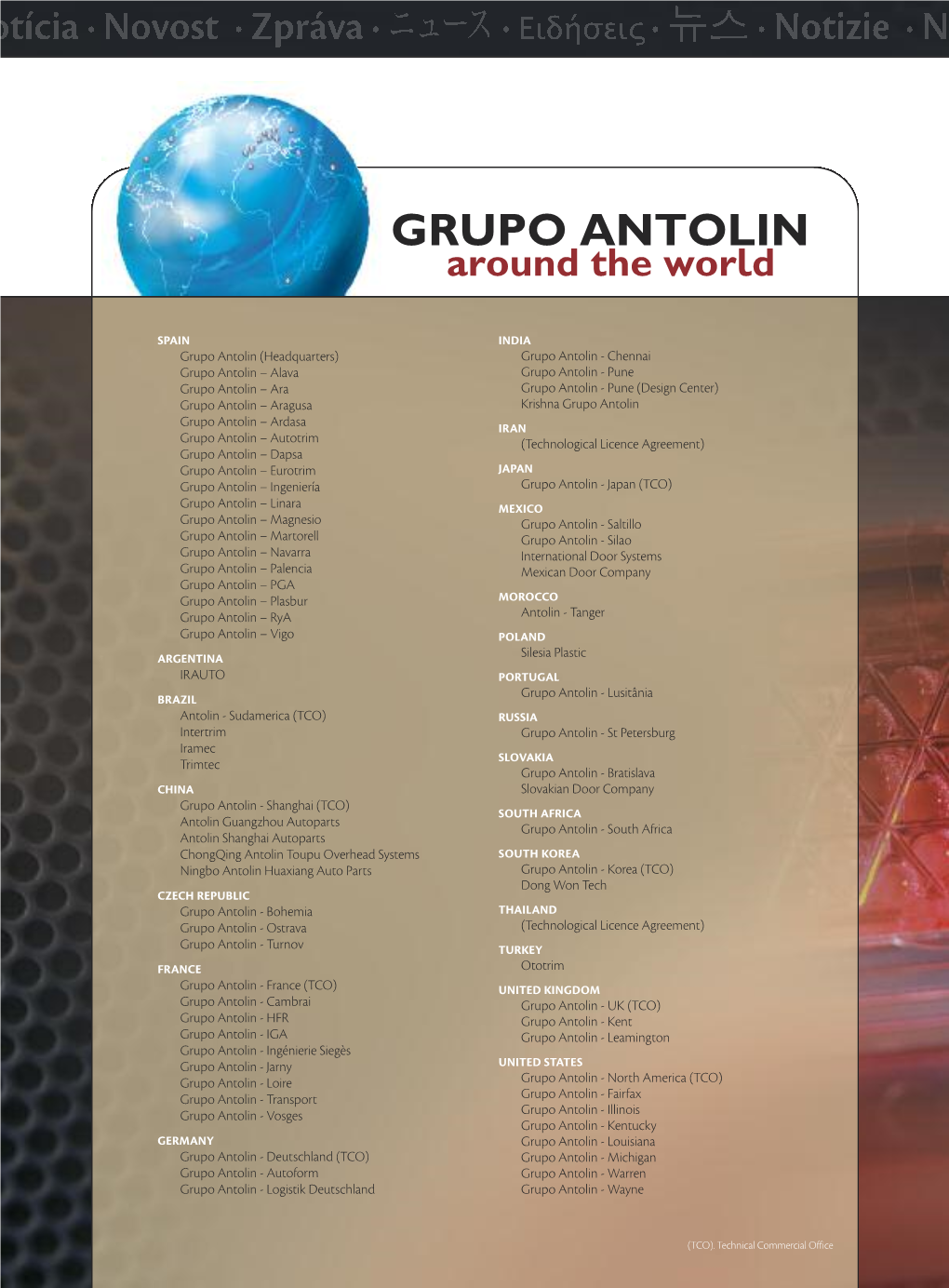 Grupo Antolin Around the World