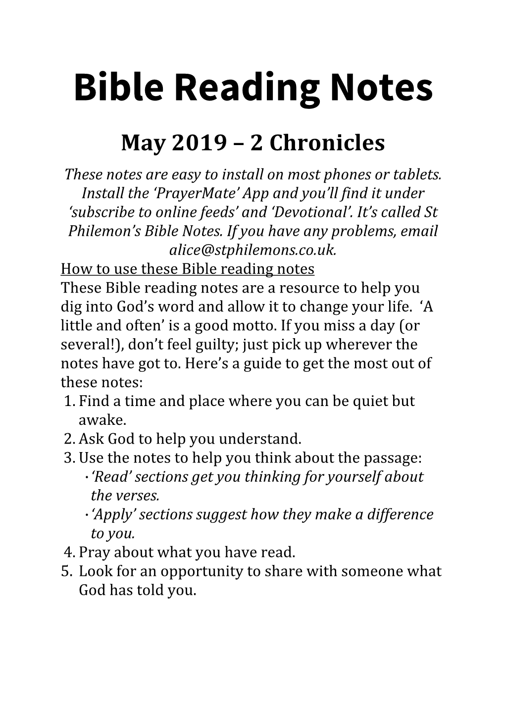 2 Chronicles These Notes Are Easy to Install on Most Phones Or Tablets