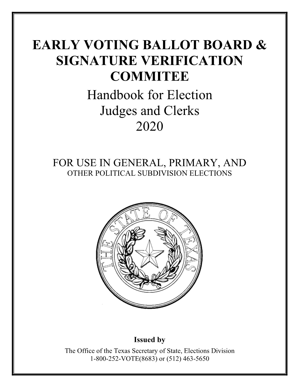 Early Voting Ballot Board Handbook