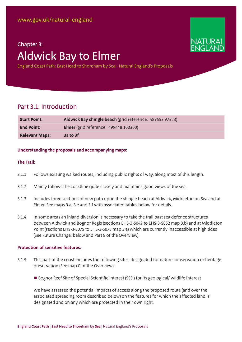 Aldwick Bay to Elmer England Coast Path: East Head to Shoreham by Sea - Natural England’S Proposals