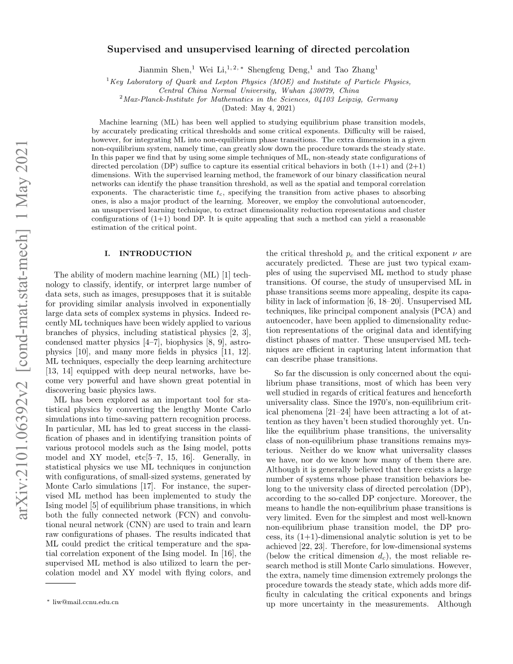 Arxiv:2101.06392V2 [Cond-Mat.Stat-Mech] 1 May 2021 Very Limited