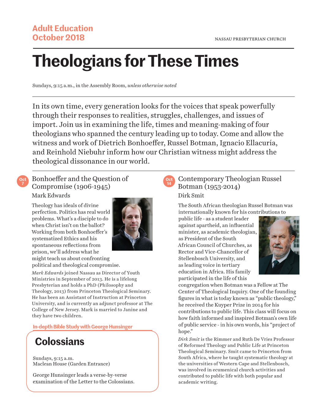 Theologians for These Times