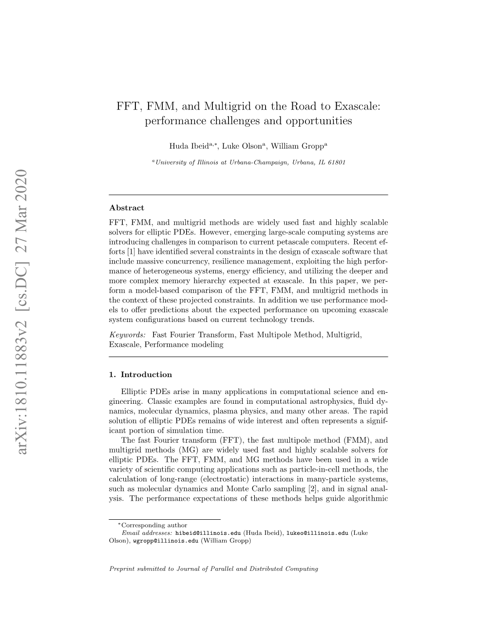 FFT, FMM, and Multigrid on the Road to Exascale: Performance Challenges and Opportunities