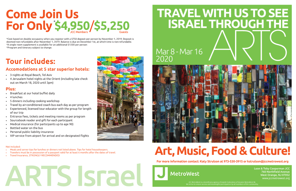 Come Join Us for Only$4,950/$5,250 TRAVEL with US to SEE ISRAEL