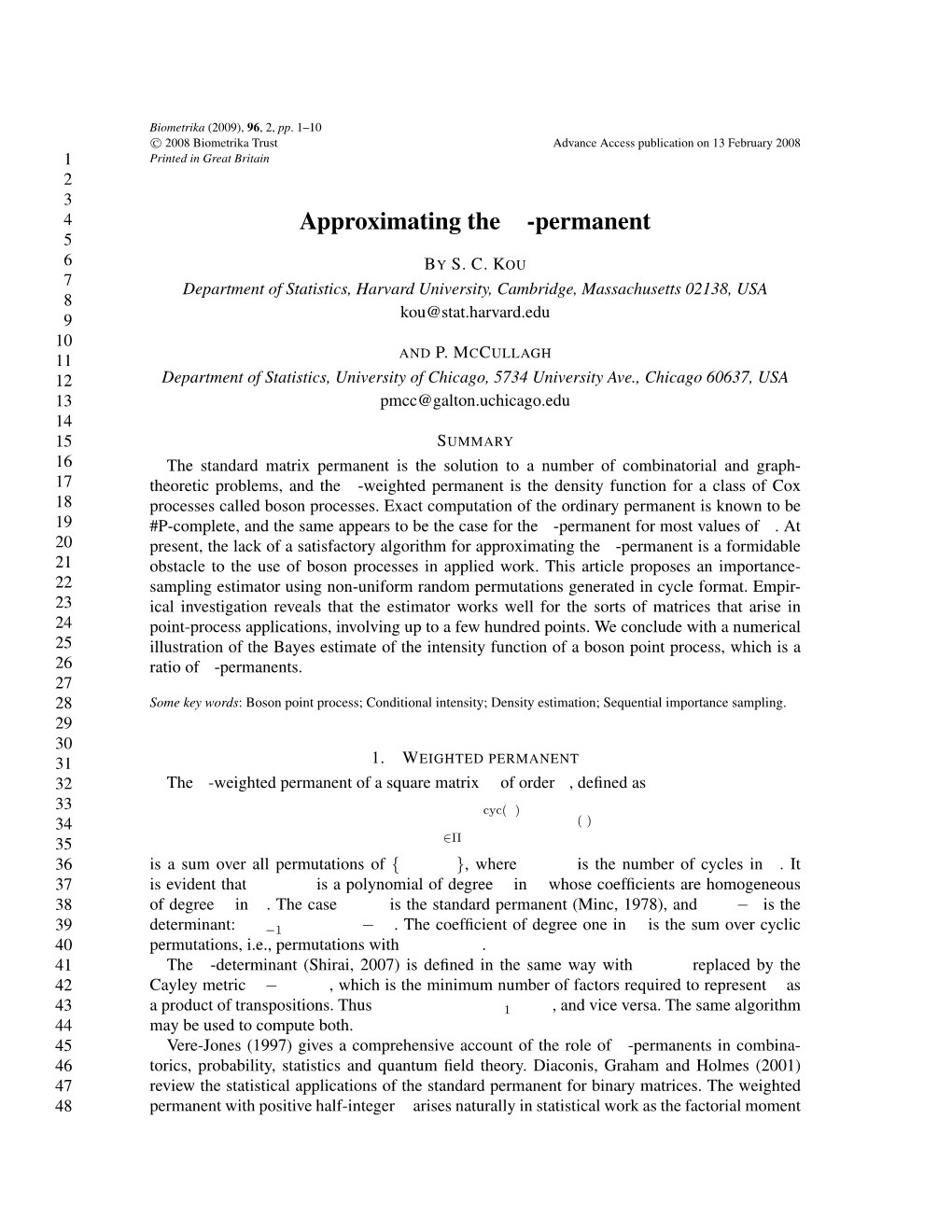 Approximating the Alpha-Permanent