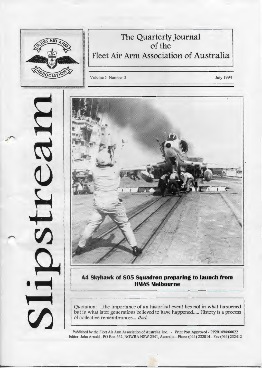 The Quarterly Journal of the Fleet Air Arm Association of Australia