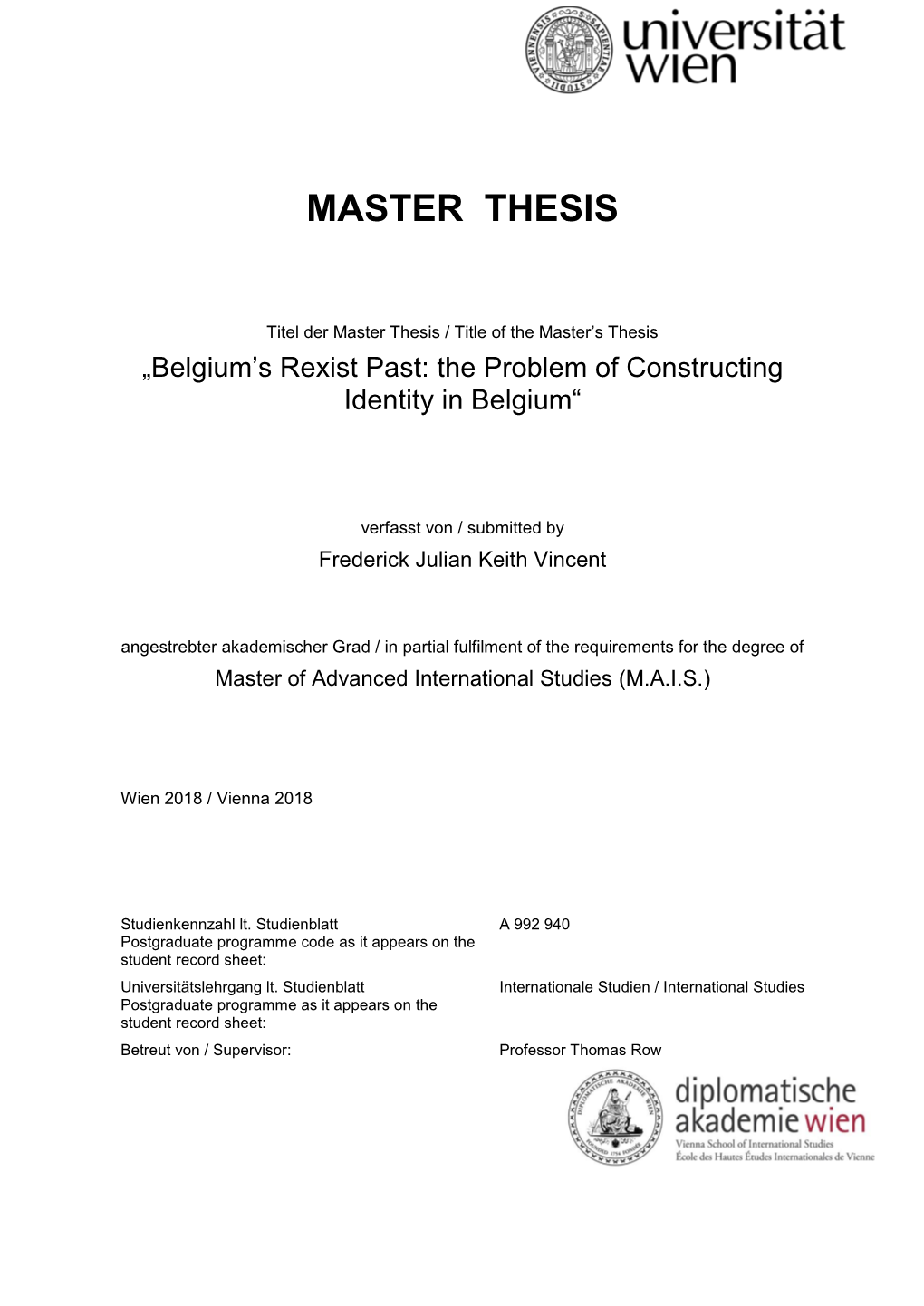 Master Thesis