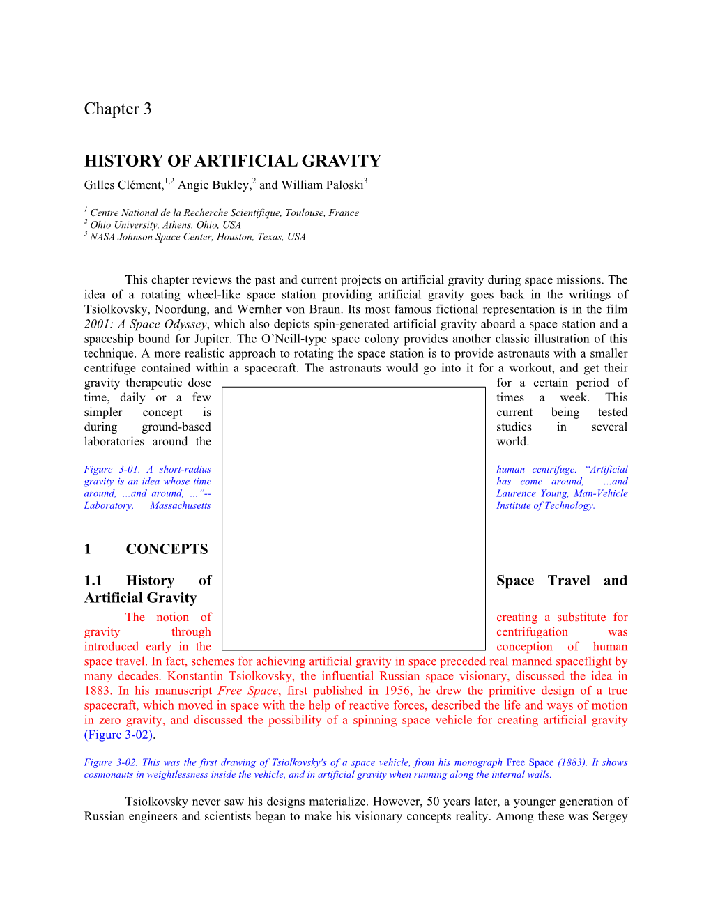 Chapter 3 HISTORY of ARTIFICIAL GRAVITY