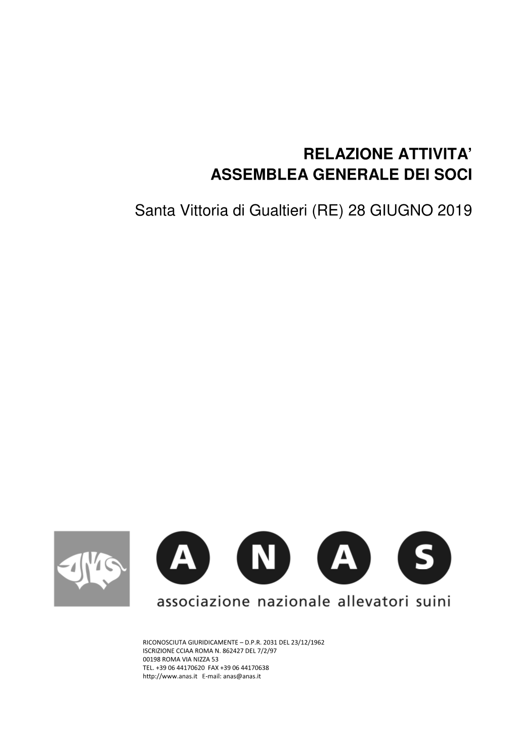 Relazione All'assemblea Dei Soci 2019