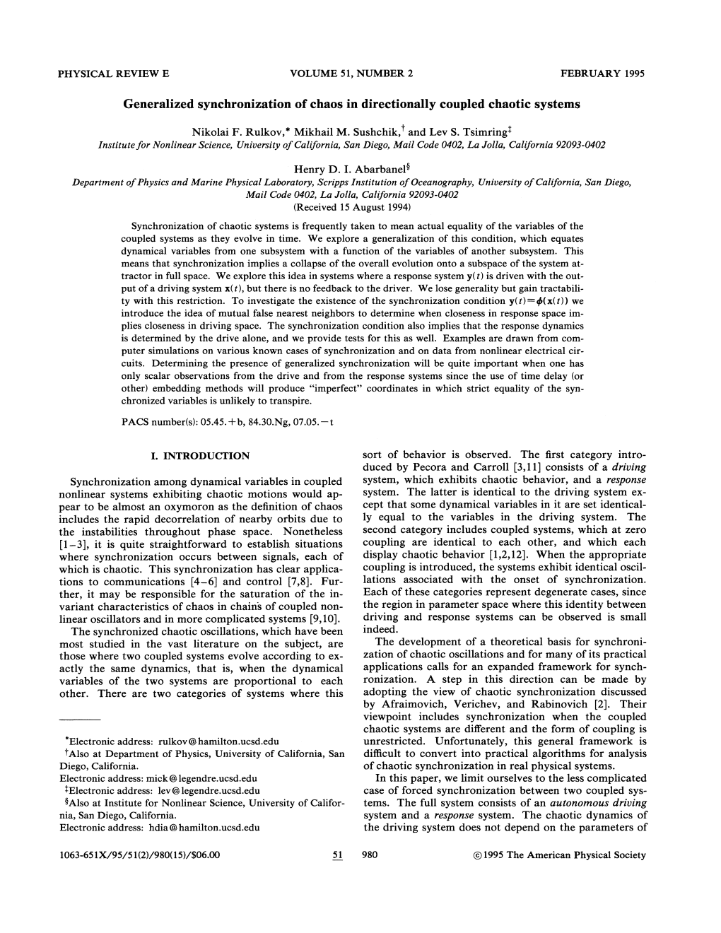 Generalized Synchronization of Chaos in Directionally Coupled Chaotic Systems