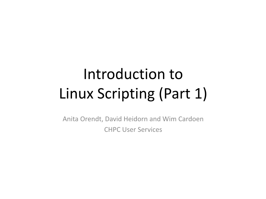 Introduction to Linux Scripting (Part 1)